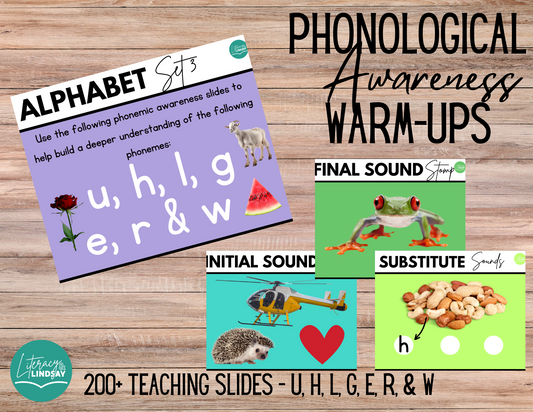 Phonological Awareness Warm Up- SET 3 Teacher Slides