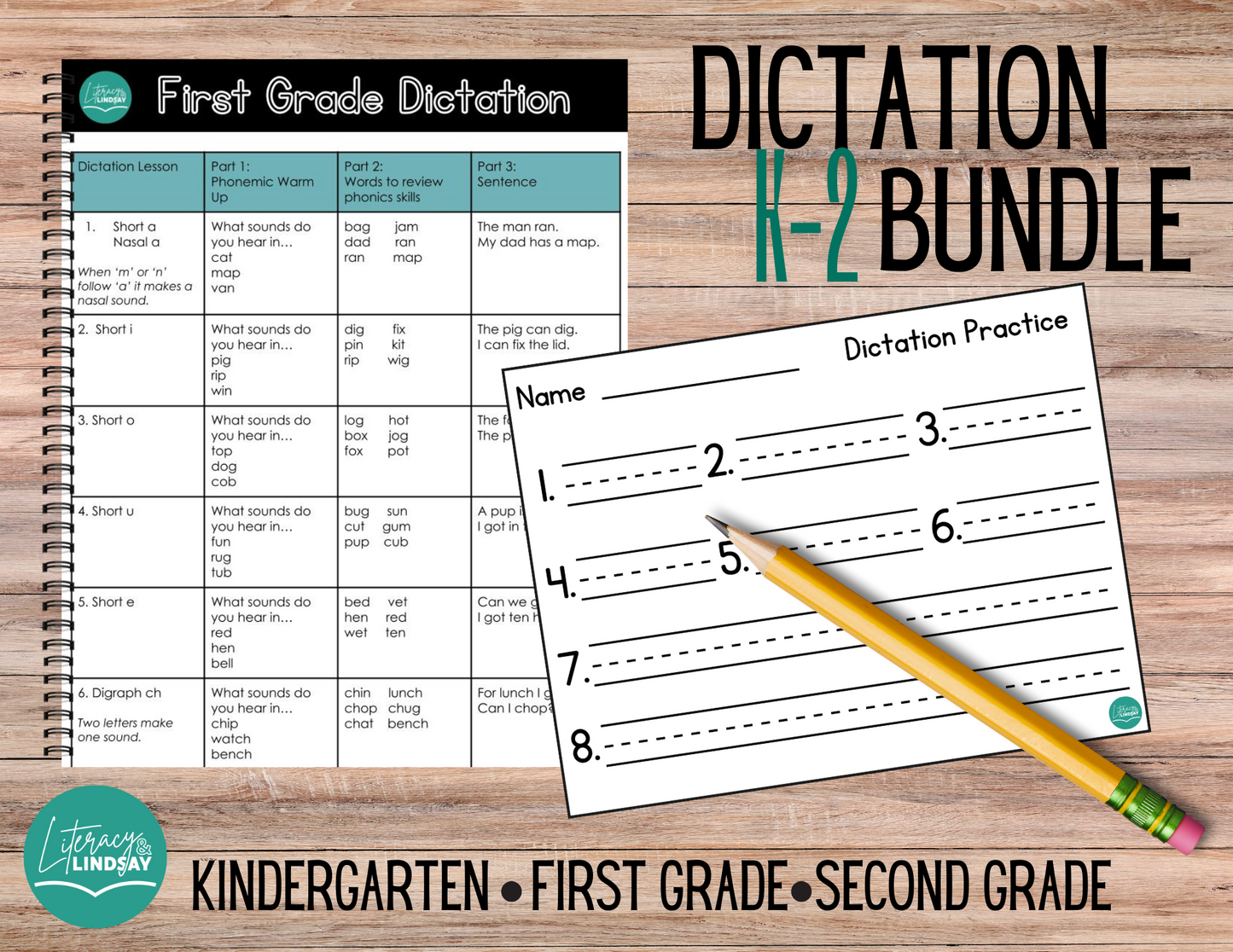 K-2 Dictation Bundle (with Example Videos)