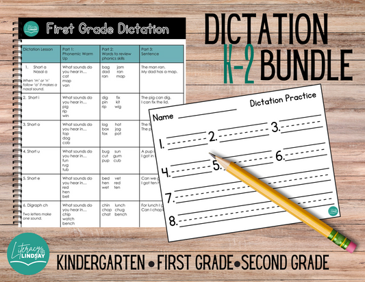 K-2 Dictation Bundle (with Example Videos)