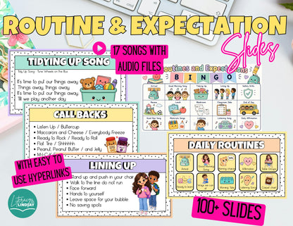 Back to School Routines Slides, Songs & MORE