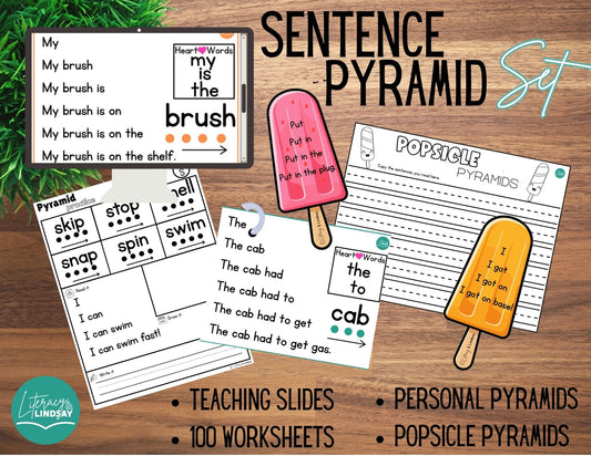 Sentence Pyramid Set - Teaching Slides & MORE