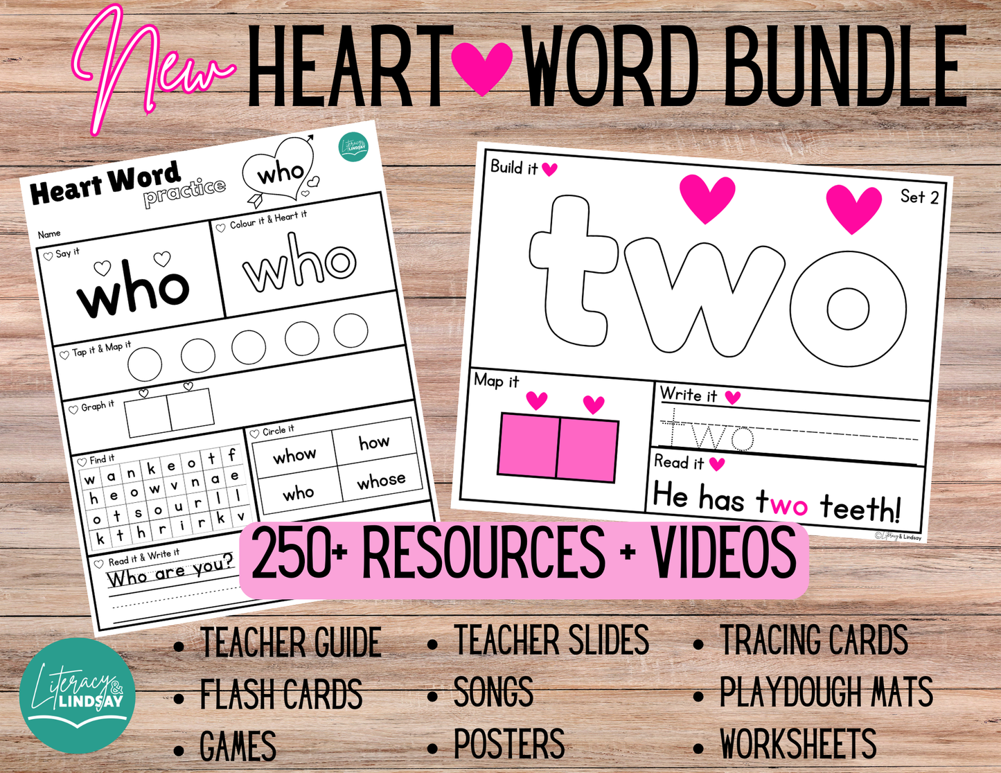 Heart Word Bundle - Songs, VIDEOS, Slides to teach Heart Words
