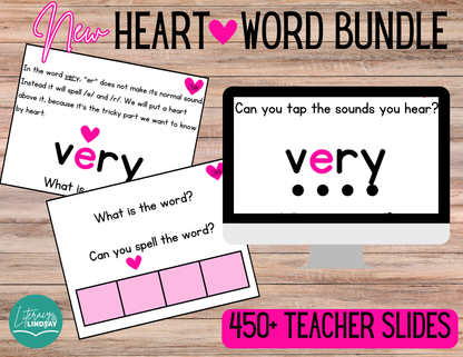Heart Word Bundle - Songs, VIDEOS, Slides to teach Heart Words