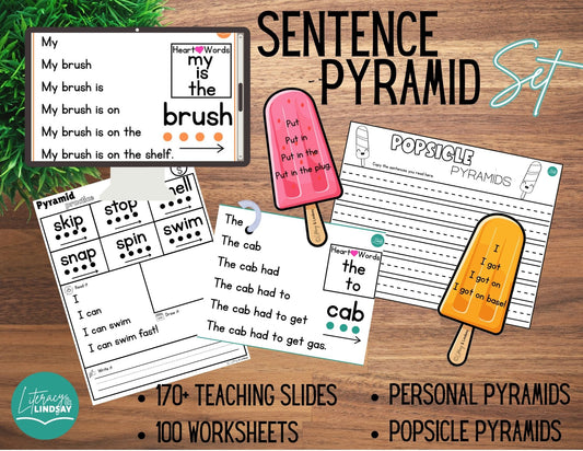 Sentence Pyramid Set - Teaching Slides & MORE