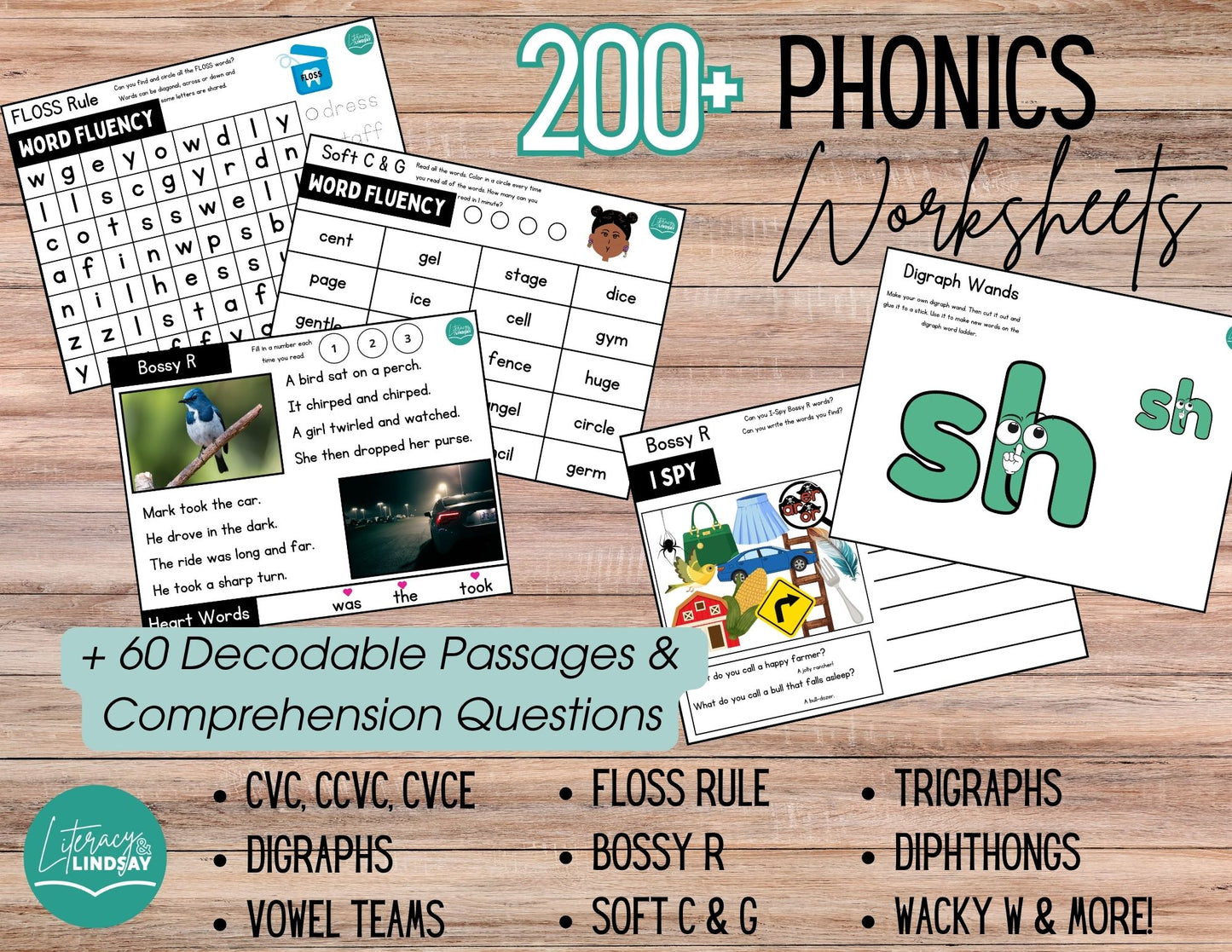 200+ Phonics Worksheet BUNDLE
